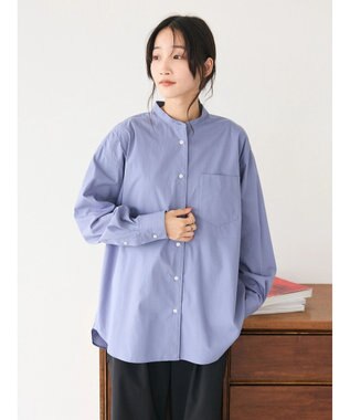 CRAFT STANDARD BOUTIQUE バンドカラーシャツ Blue