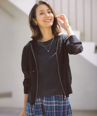 J.PRESS LADIES 【WEB限定カラーあり】SHEER LIGHT KNIT パーカー