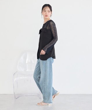 earth music&ecology レースプルオーバー Black