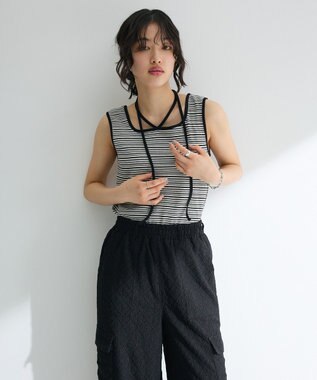 Green Parks チョーカー付きタンクトップ Border