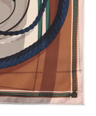 23区 manipuri コラージュジョッキー シルク スカーフ グレー系