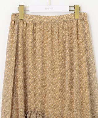 ANY SIS 【洗える】ティアードプリント スカート マスタード系