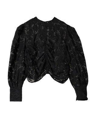 Green Parks AnriettMusee 花柄オパールシャーリングブラウス Black