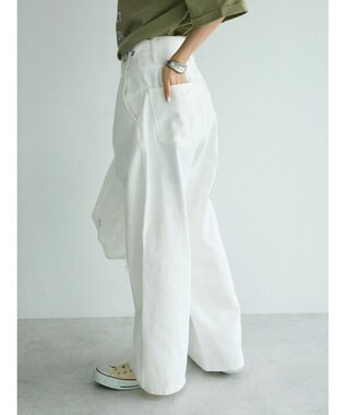 CRAFT STANDARD BOUTIQUE ホワイトデニムハイウエストワイドパンツ White