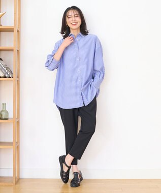 ANY 【UVケア/接触冷感/ウエストゴム】イージケア美脚パンツ テーパード ブラック