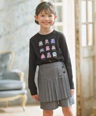 組曲 KIDS 【150-160㎝】アラカルトドッグ Tシャツ ブラック