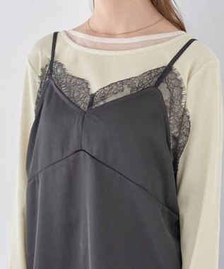 earth music&ecology 【予約】ランジェリーライクレースキャミ ブラック