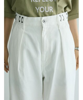 CRAFT STANDARD BOUTIQUE ホワイトデニムハイウエストワイドパンツ White