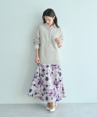 YECCA VECCA 2wayヘンリーネックルーズニット Beige