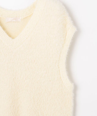 ANY SIS 【前後着用可】シャギーニット ベスト アイボリー
