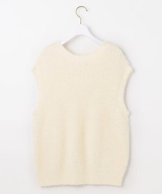 ANY SIS 【前後着用可】シャギーニット ベスト アイボリー