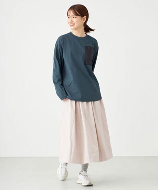 SHARE PARK LADIES 【UVカット・吸水速乾・ストレッチ・軽量 】ＺＩＰポケットＴシャツ（S・Mサイズ） ネイビー系