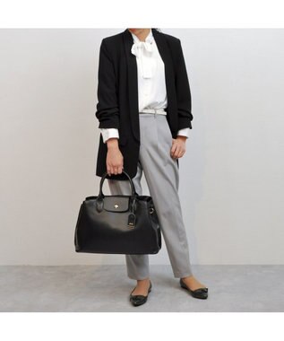 UNBILLION perche ゴートユーティリティヒネリかぶせA4トート ブラック