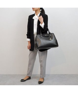 UNBILLION perche ゴートユーティリティヒネリかぶせA4トート ブラック