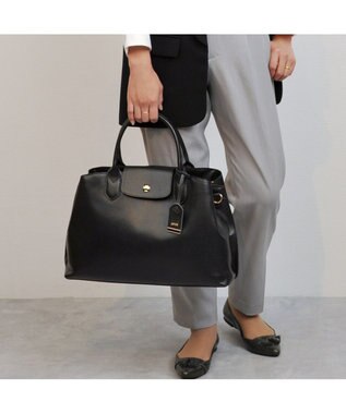 UNBILLION perche ゴートユーティリティヒネリかぶせA4トート ブラック