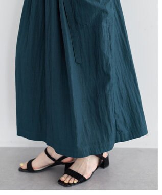 YECCA VECCA 【UVカット/遮熱/接触冷感】COOLカーゴキャミワンピース Blue Green