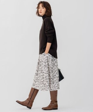 23区 L 【好評につき新色追加/CLASSY.1月号掲載】ウールカシミヤブレンド スタンドネック ニット ダークブラウン系