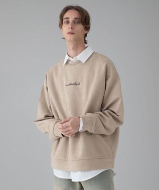 WEGO 【ユニセックス着用ITEM/2点SET/MLサイズ展開】アクセ付きフェイクスウェードプルオーバー ライトベージュ