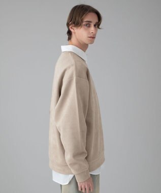 WEGO 【ユニセックス着用ITEM/2点SET/MLサイズ展開】アクセ付きフェイクスウェードプルオーバー ライトベージュ