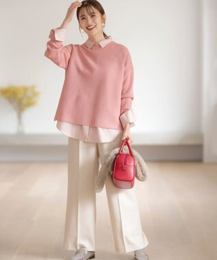 ANY SIS S 【洗える】ウキウキ ニット ピンク