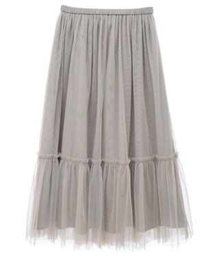 AMERICAN HOLIC ティアードチュールスカート Gray Beige