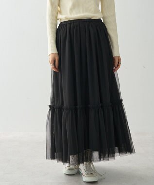 AMERICAN HOLIC ティアードチュールスカート Black