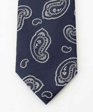 JOSEPH ABBOUD 【日本製】ネイビーペイズリー ネクタイ ネイビー系7