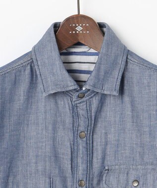 JOSEPH ABBOUD 【キングサイズ・2WAY】 リバーシブルシャツ サックスブルー系