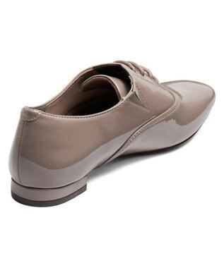 AcureZ レースアップフラットシューズ「母趾にやさしいカジュアルタイプ」 チャコールエナメル