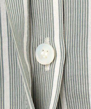 BEIGE， 【洗える】FREESIA / バルーンスリーブストライプブラウス Green Stripe