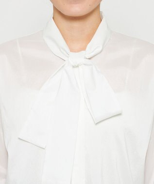 uncrave シルクライクタフタ ボウタイブラウス オフ