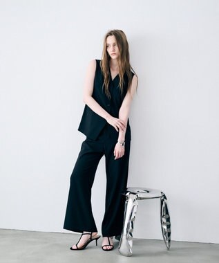 uncrave クールタッチツイル フレアパンツ ブラック