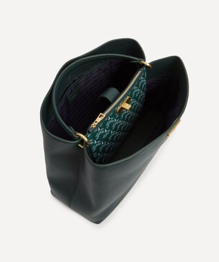 LIBERTY. アイフィス レザー トップハンドルバッグ ダークグリーン