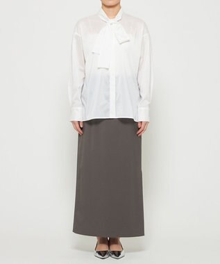 uncrave シルクライクタフタ ボウタイブラウス オフ