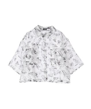 AMERICAN HOLIC 総柄シアーショート丈シャツ／Ｄｉｓｎｅｙ Ivory