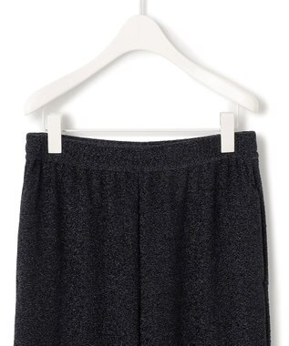 ICB L 【洗える】 シャイニーラメジャガード セミワイドパンツ ブラック系