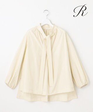 【R(アール)】ポリエステルシルクタフタ ボウタイ ブラウス
