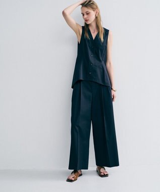 uncrave コットンクロスプレーン ワイドトラウザー ブラック