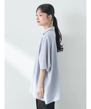 earth music&ecology アシメギャザーシャツ Sax