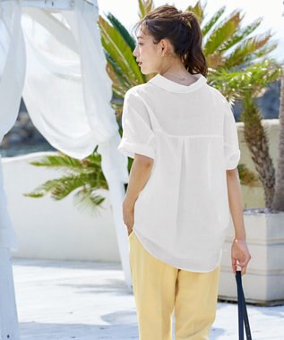 Tiaclasse 【洗える】 リネンミックススキッパーシャツ オフホワイト