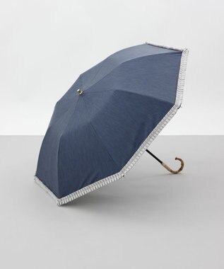 AURORA 【 BLAO（ブラオ）】ギャザーフリル晴雨兼用傘(折りたたみ傘) ネイビー