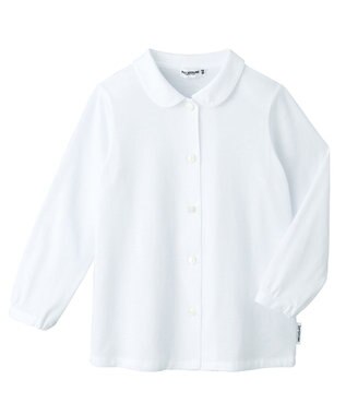 MIKI HOUSE HOT BISCUITS 【95-130cm】天竺素材の丸衿長袖ブラウス