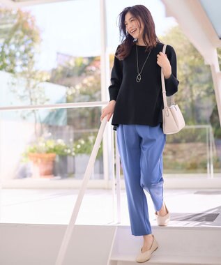 ANY ミラノリブチュニック丈ニット ネイビー