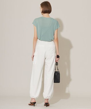 ICB 【接触冷感・UVカット・撥水・洗える】 ナイロンタスランツイル パラシュートカーゴパンツ オフホワイト系