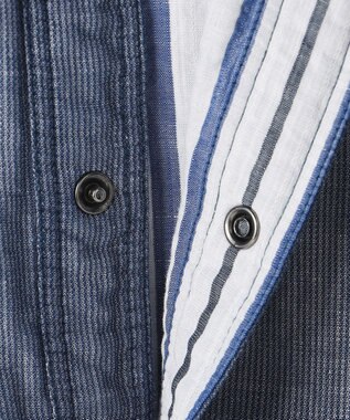 JOSEPH ABBOUD 【キングサイズ・2WAY】 リバーシブルシャツ サックスブルー系