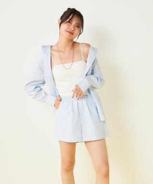 OP／FILA 【ocean pacific】デイリーオーバーサイズシャツ/UVカット ブルー