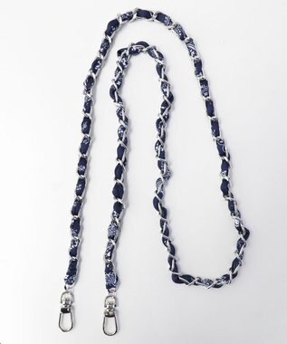 WEGO 総柄チェーンストラップ ネイビー