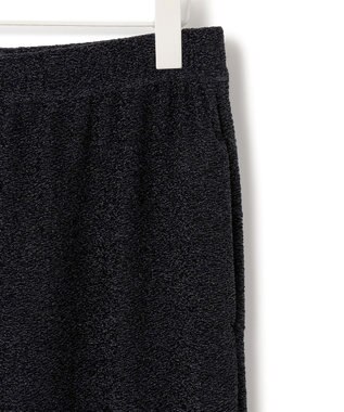 ICB L 【洗える】 シャイニーラメジャガード セミワイドパンツ ブラック系