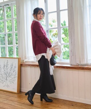 WEGO 【WEB限定/2025年秋冬新作/洗濯OK/毛玉レス/MLXLサイズ展開/オフィス/カジュアル】ベーシックニットセーター ワイン