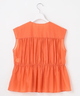 自由区 【カタログ掲載・洗える】シルクコットンローンフレンチスリーブ ブラウス マンダリン